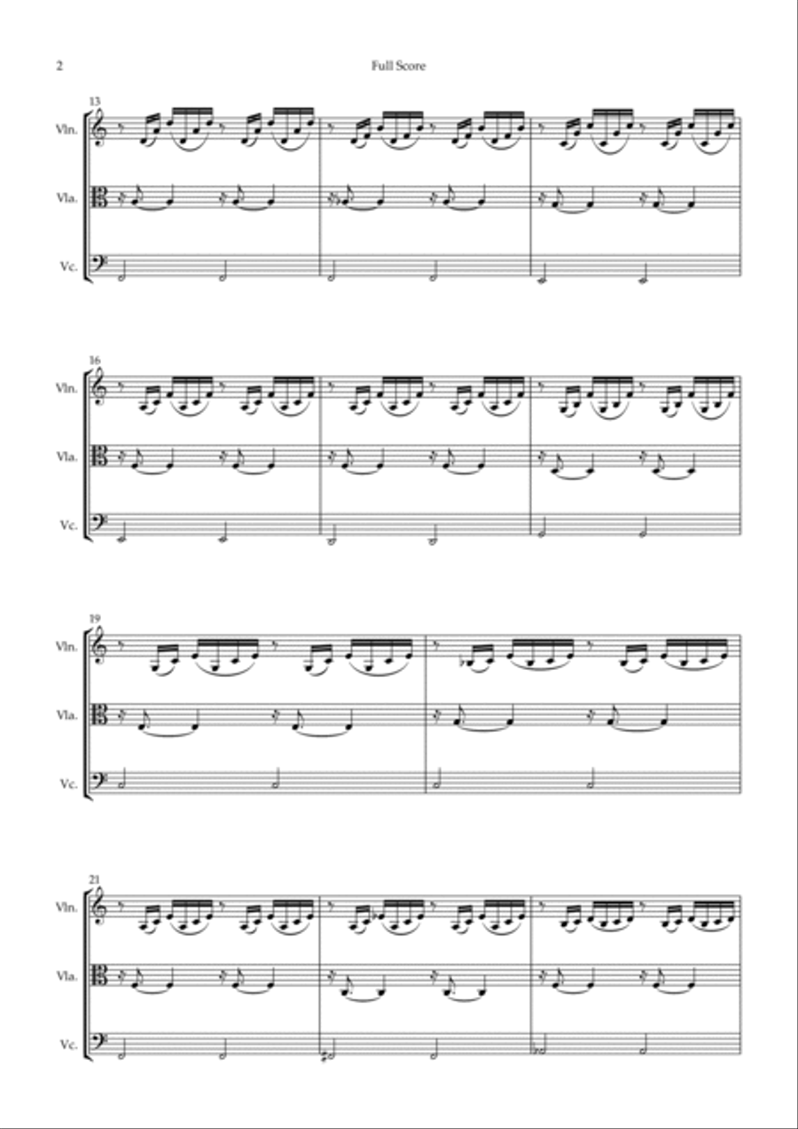 Prelude 1 in C Major BWV 846 (from Well-Tempered Clavier Book 1) for String Trio String Trio scores gallery preview page 2