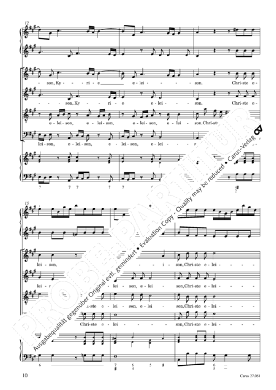 Missa in A Major 4-Part scores gallery preview page 11