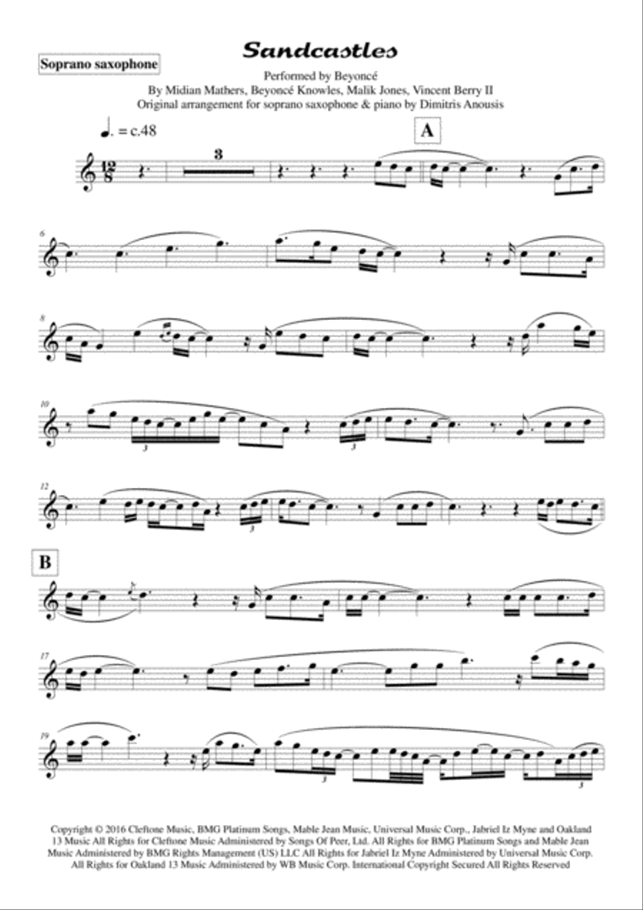 Sandcastles Soprano Saxophone scores gallery preview page 3
