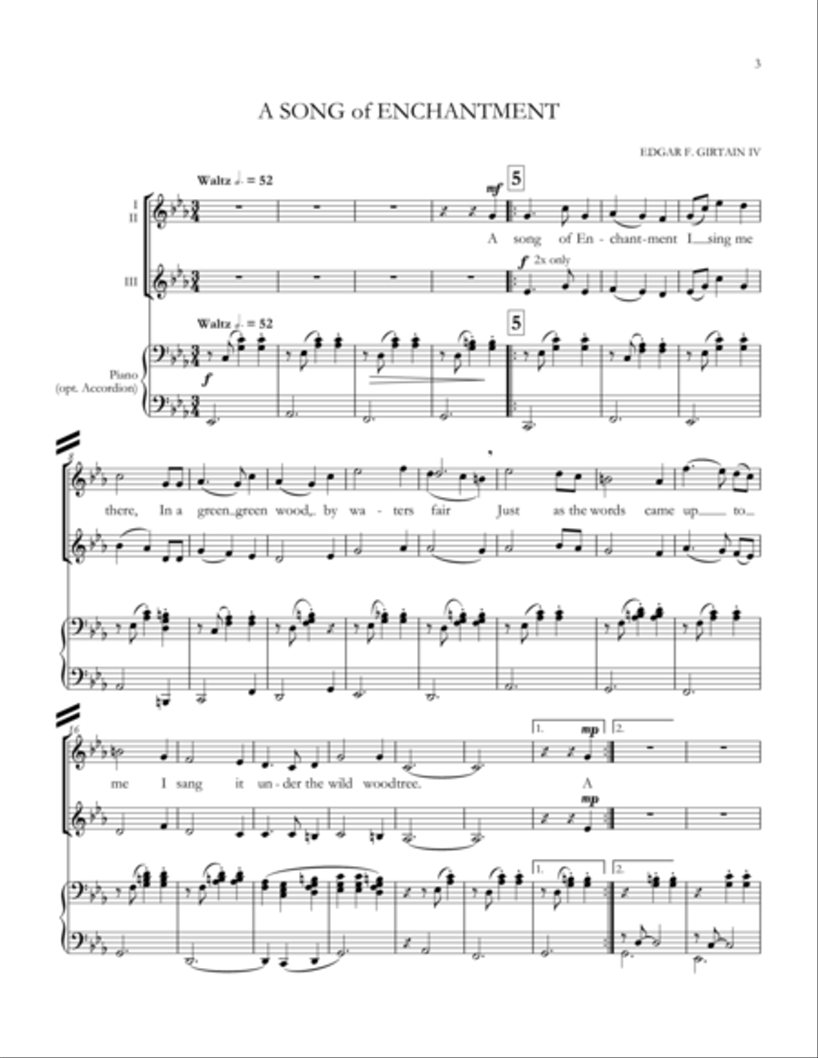 A Song of Enchantment SSA scores gallery preview page 3