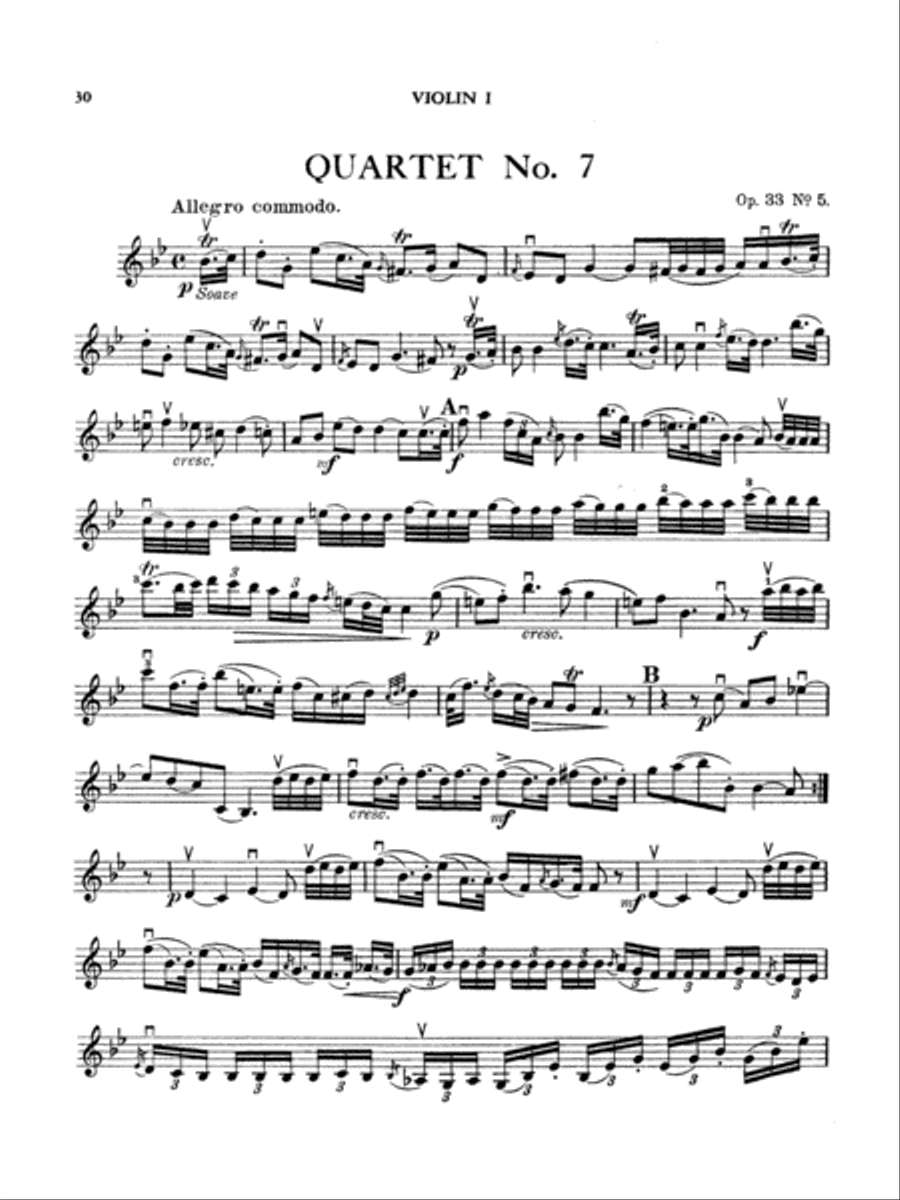 Boccherini: Nine Selected String Quartets String Quartet scores gallery preview page 1