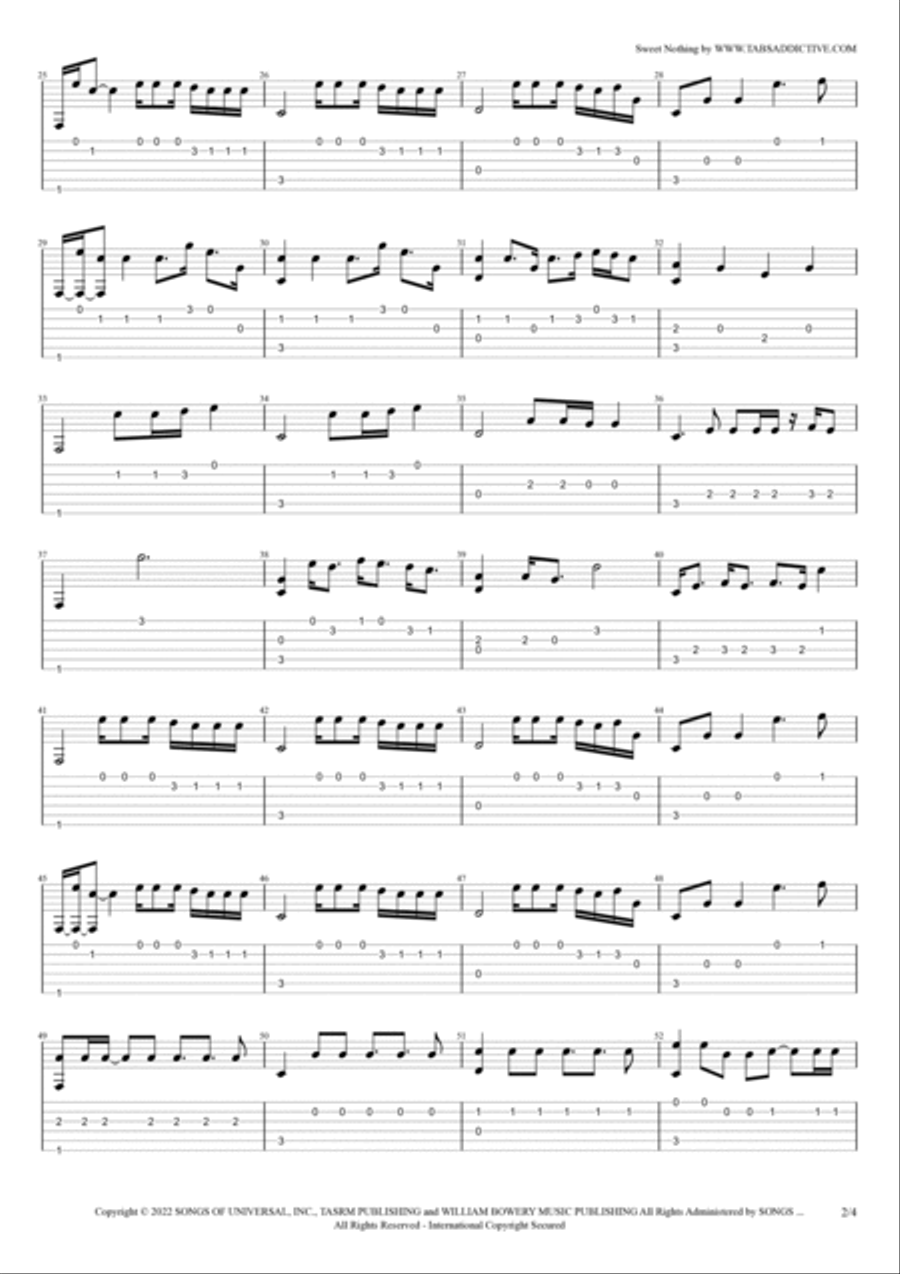 Sweet Nothing Electric Guitar scores gallery preview page 2
