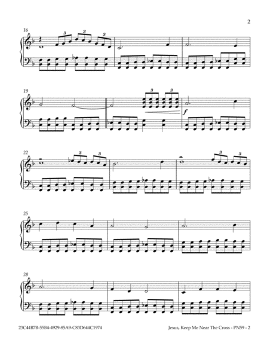 Jesus, Keep Me Near The Cross Piano Solo scores gallery preview page 3