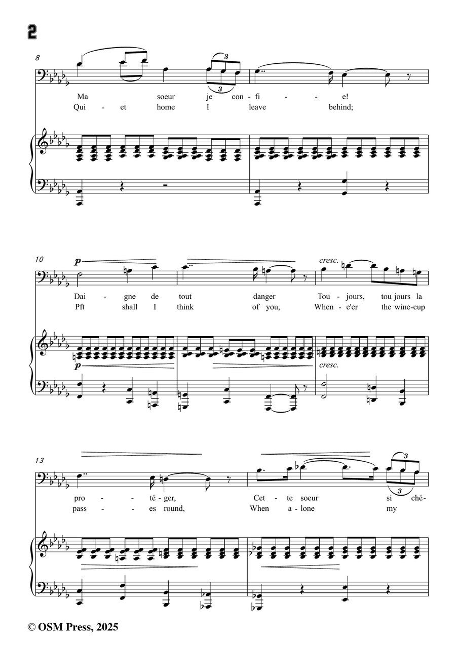 Gounod-Avant de quitter ces lieux(Invocation),in D flat Major,from 'Faust,CG 4',for Voice and Piano Piano, Vocal scores gallery preview page 4