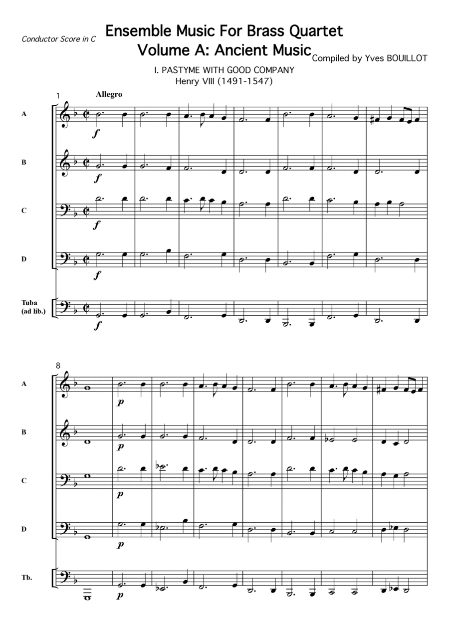 Ensemble Music for Brass Quartet