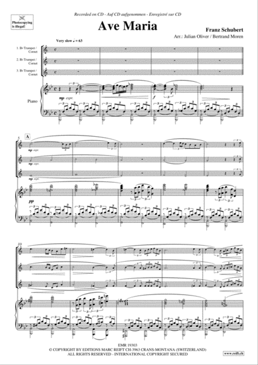 Ave Maria Trumpet Trio scores gallery preview page 4