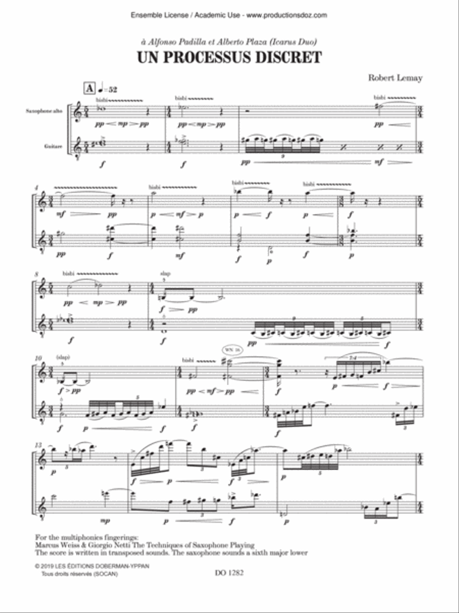 Un processus discret Un processus discret Alto Saxophone scores gallery preview page 3