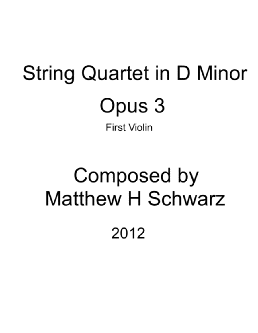 String Quartet 1 in D Minor - First Violin String Quartet scores gallery preview page 1