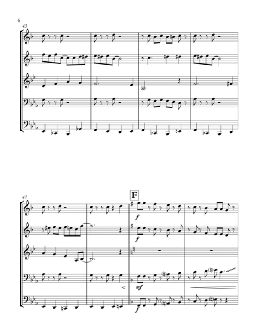 Play a Simple Melody Brass Ensemble scores gallery preview page 6