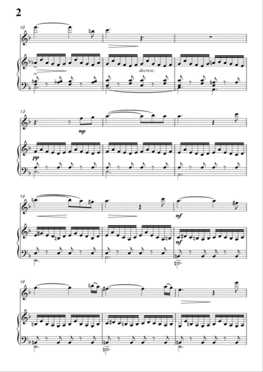 Schubert-Gretchen am Spinnrade,for Violin and piano Violin Solo scores gallery preview page 3