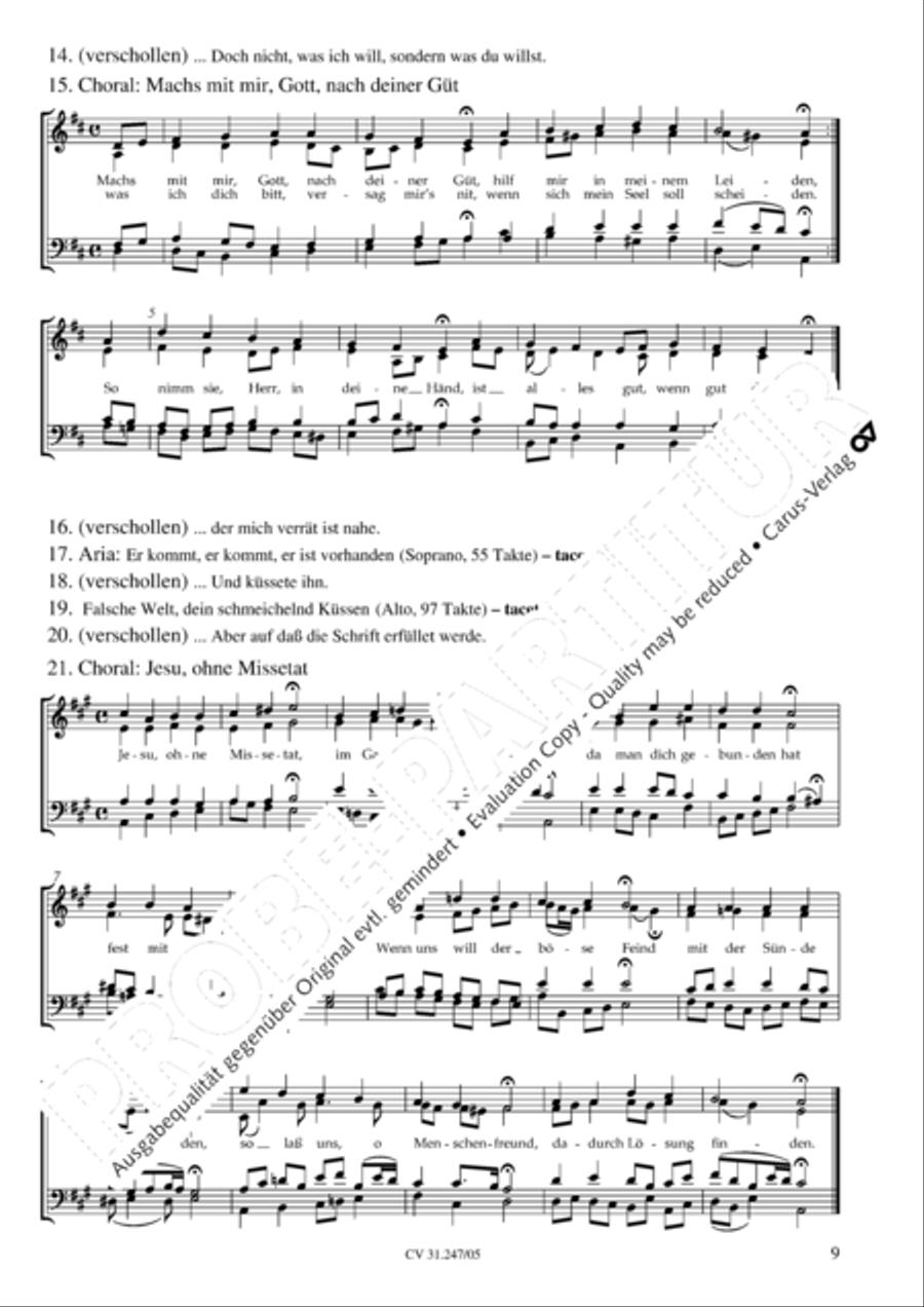 St. Mark Passion (Markus-Passion) 4-Part scores gallery preview page 10