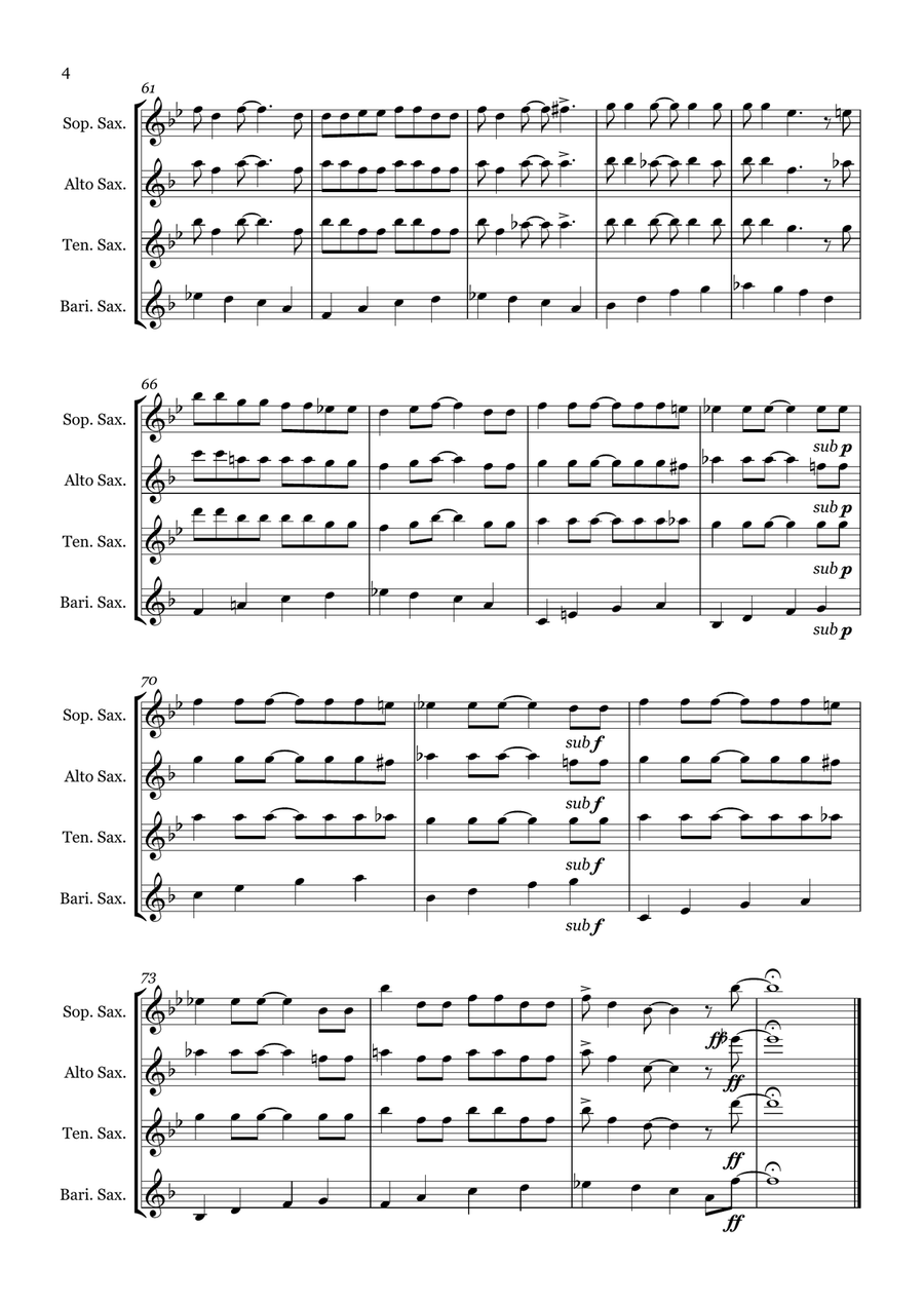 Candyman Saxophone Quartet scores gallery preview page 4