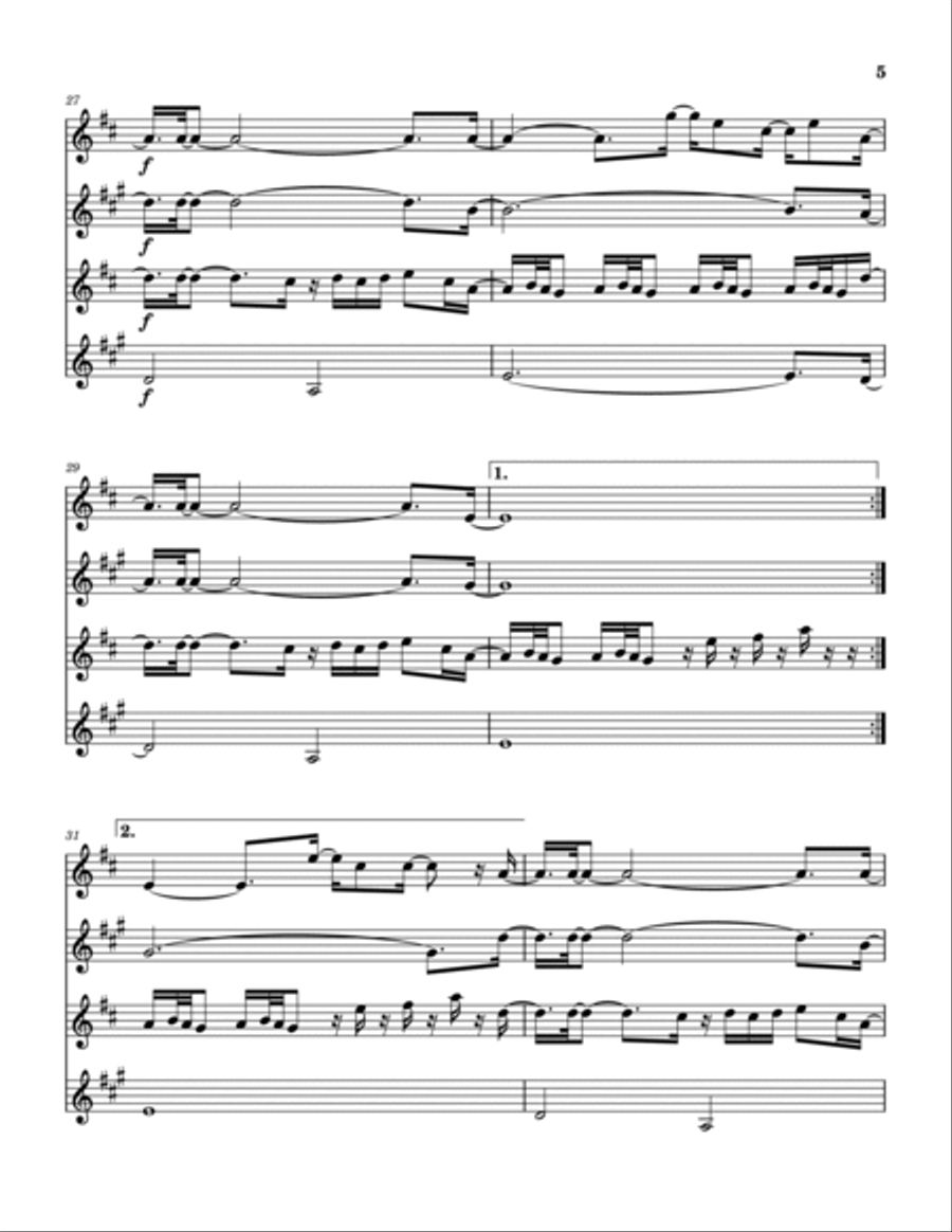 Dance Hall Days Saxophone Quartet scores gallery preview page 6