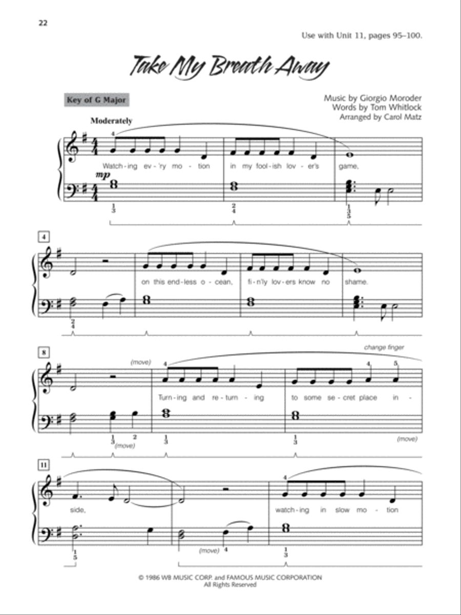 Alfred's Piano 101 Pop, Book 1 Piano Method scores gallery preview page 4