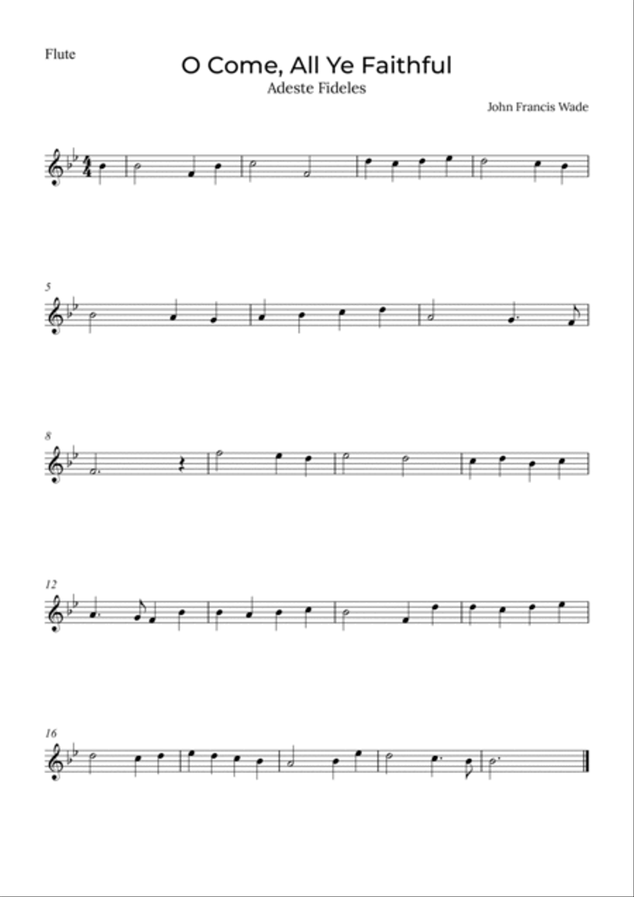 O Come, All Ye Faithful - Flute and clarinet Woodwind Duet scores gallery preview page 2
