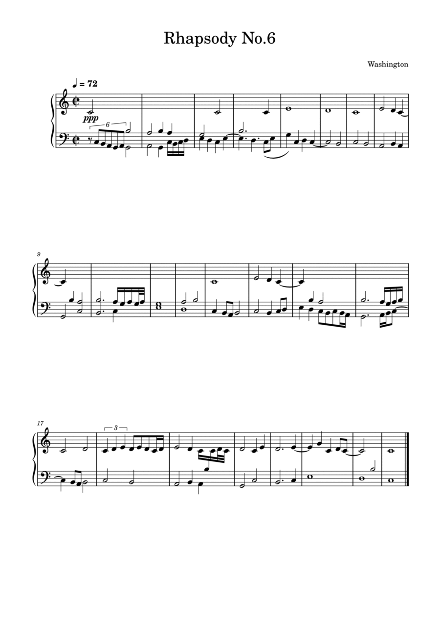 Rhapsody No.6 Piano Solo scores gallery preview page 1