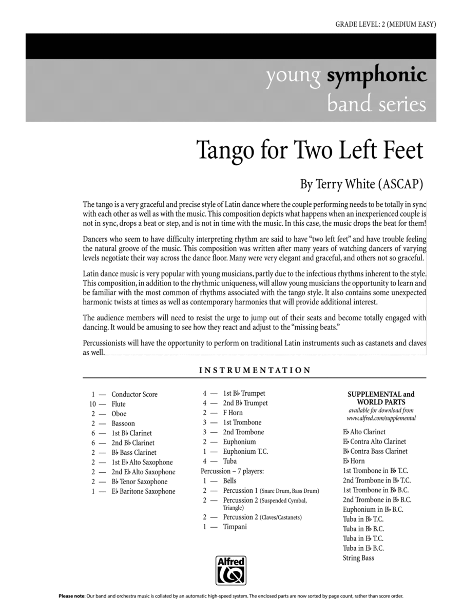 Tango for Two Left Feet: Score Concert Band scores gallery preview page 1