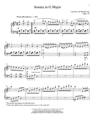Piano Sonata No. 25 In G Major, Op. 79