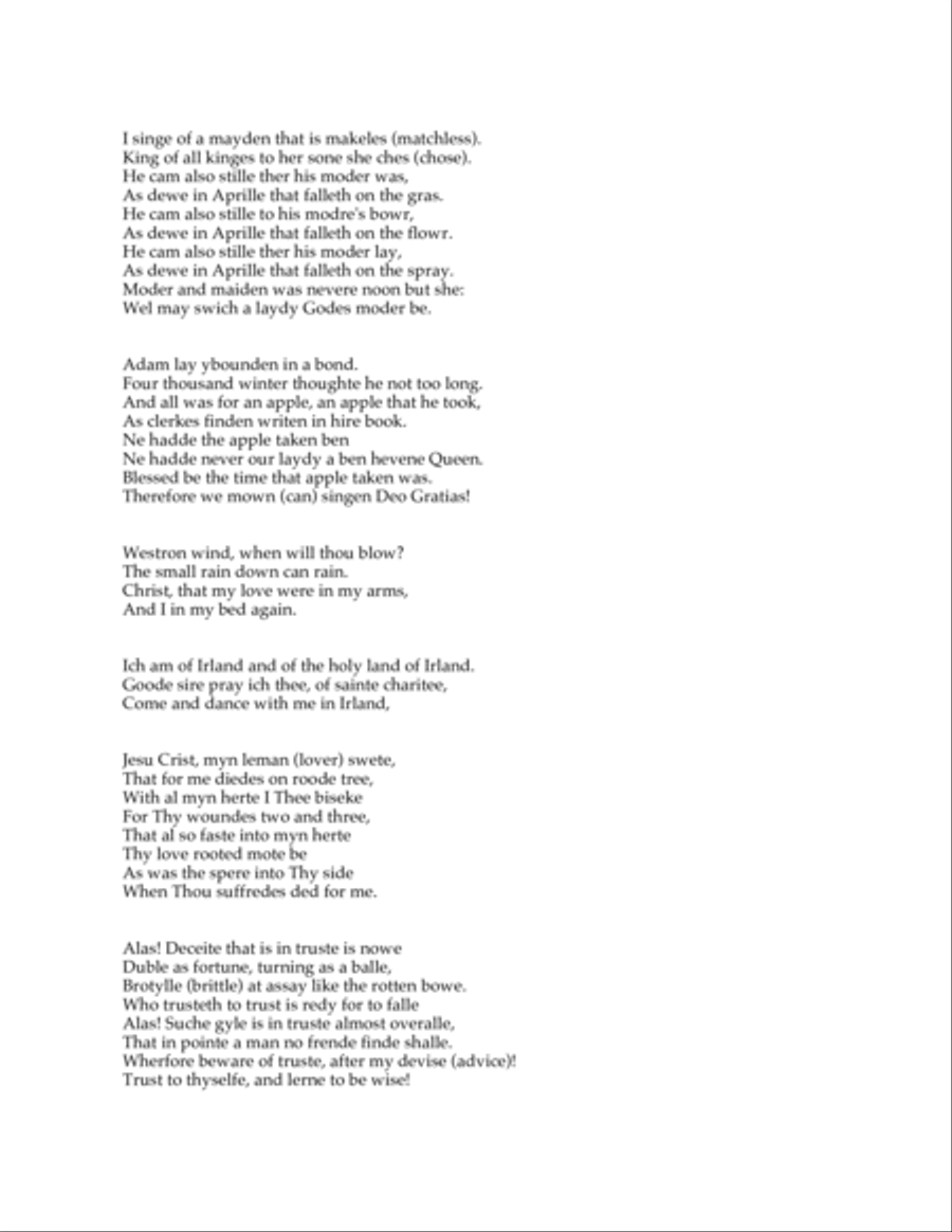 Suite of English Lyrics 4-Part scores gallery preview page 3