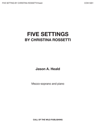 Book cover for "Five Settings by Christina Rossetti" for mezzo-soprano and piano