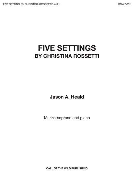 "Five Settings by Christina Rossetti" for mezzo-soprano and piano image number null