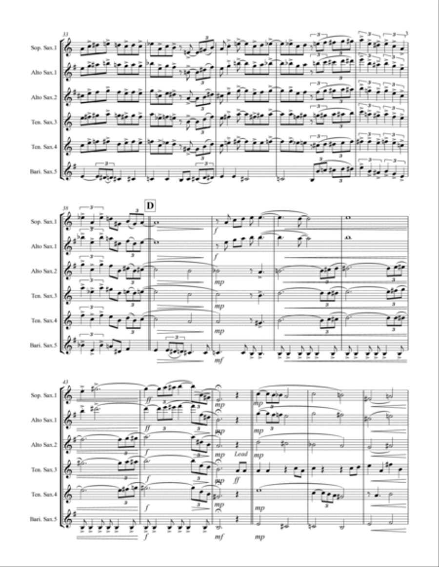 You're A Mean One, Mr. Grinch Saxophone Quintet scores gallery preview page 4