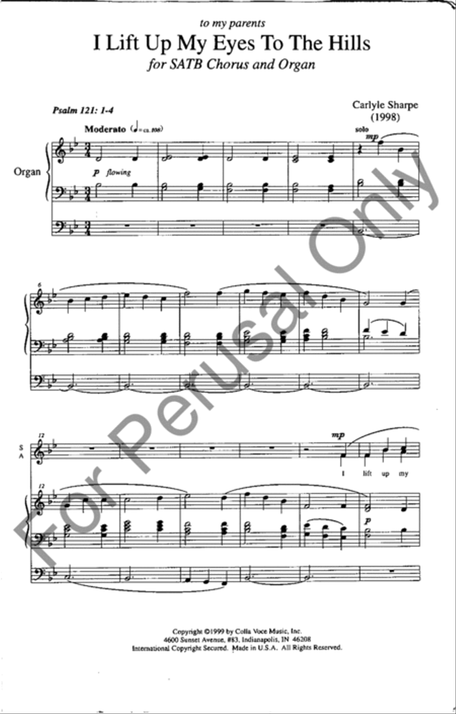 I Lift Up My Eyes To The Hills 4-Part scores gallery preview page 2