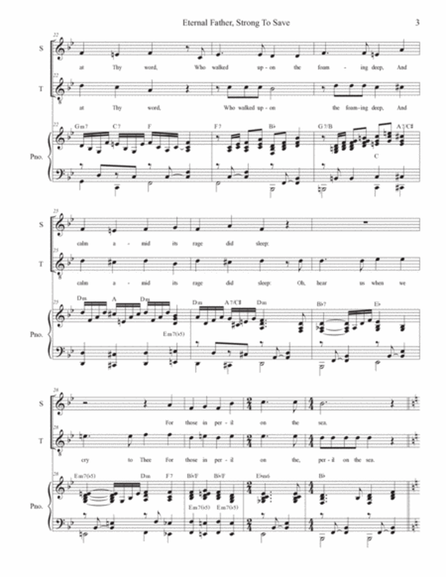 Eternal Father, Strong To Save (The Navy Hymn) (2-part choir - (Soprano and Tenor) image number null