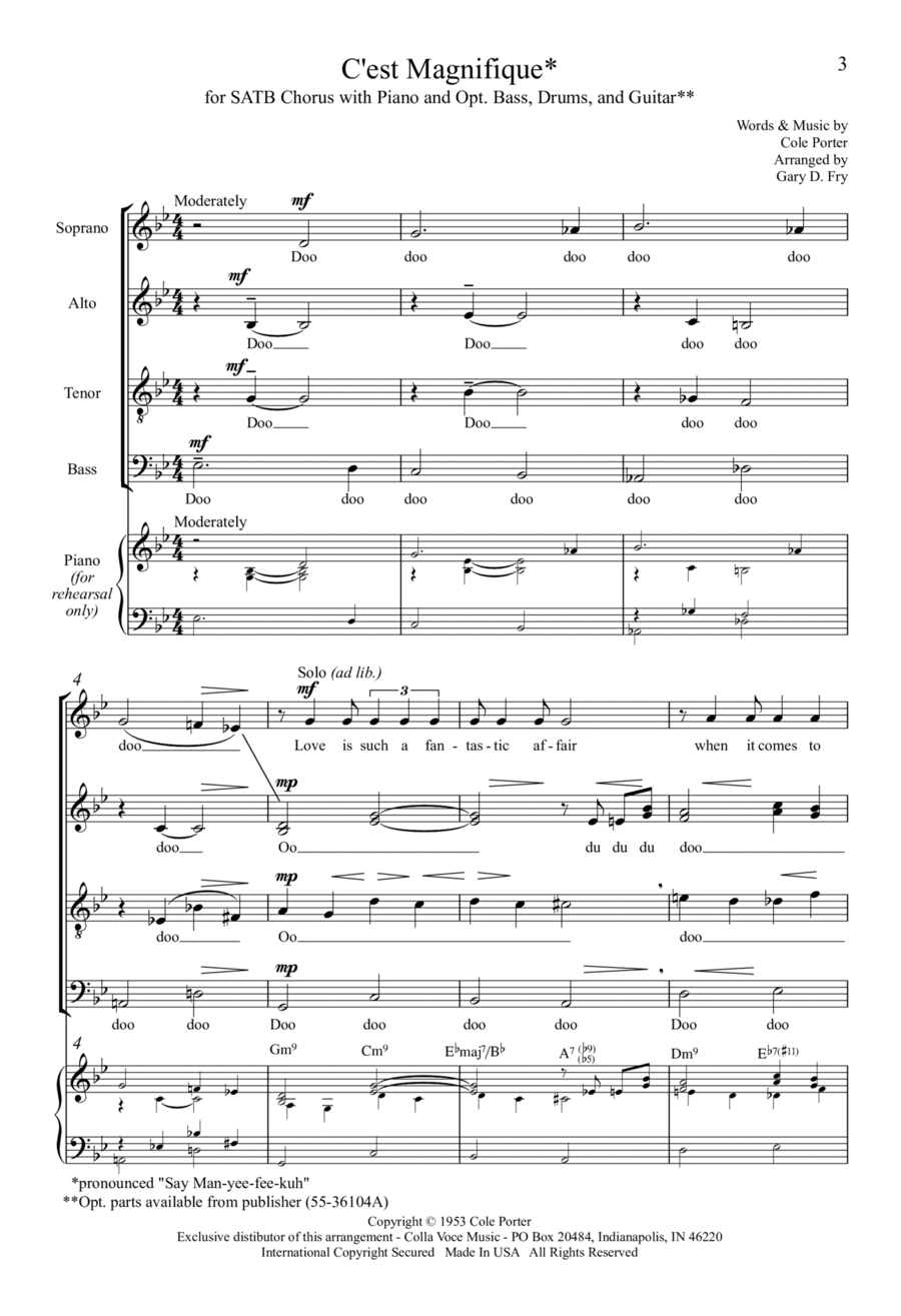 C'est Magnifique 4-Part scores gallery preview page 1