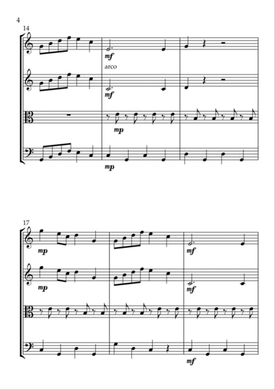 Peppa Pig String Quartet scores gallery preview page 4