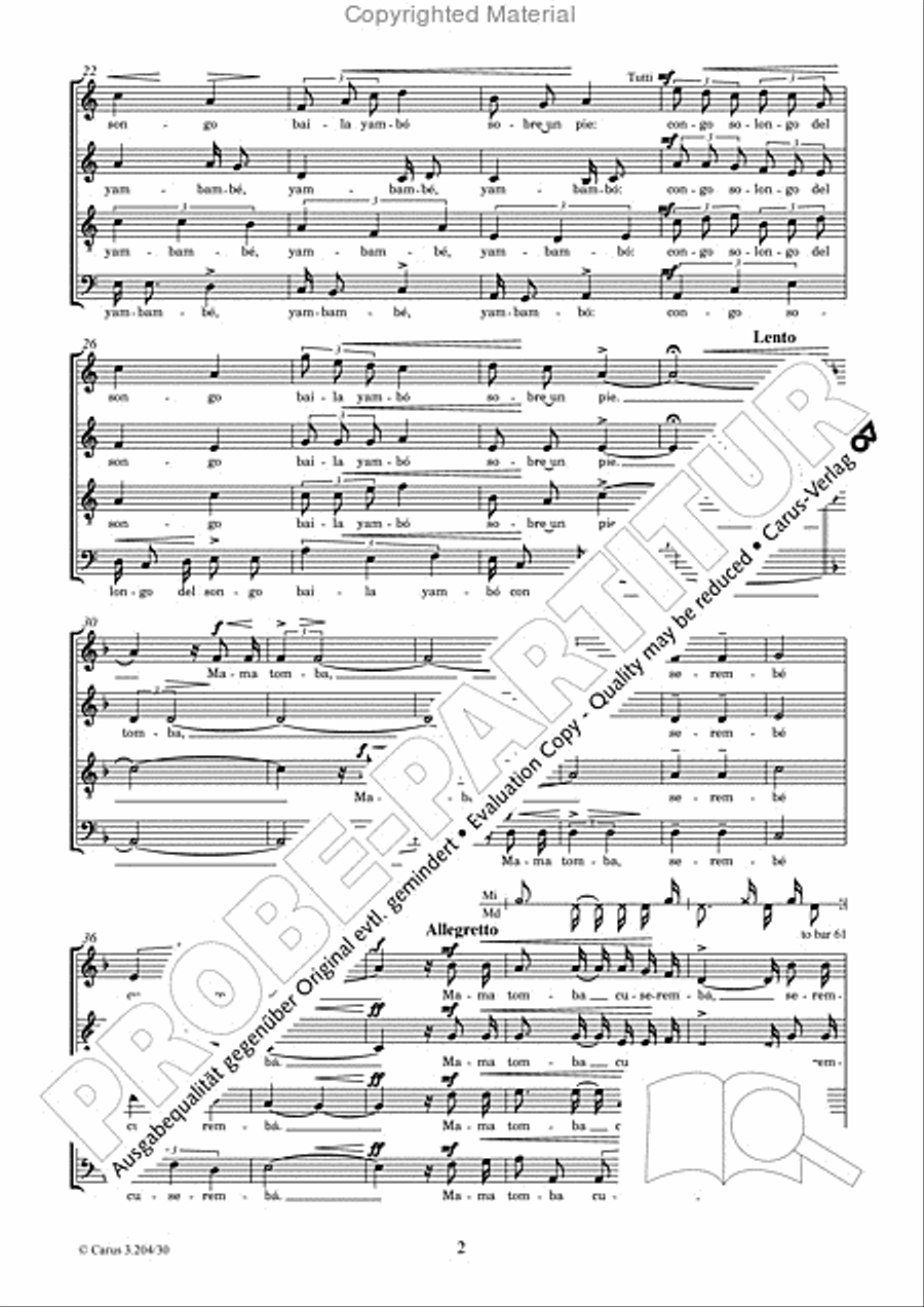 Yambambo Yambambo 4-Part scores gallery preview page 3