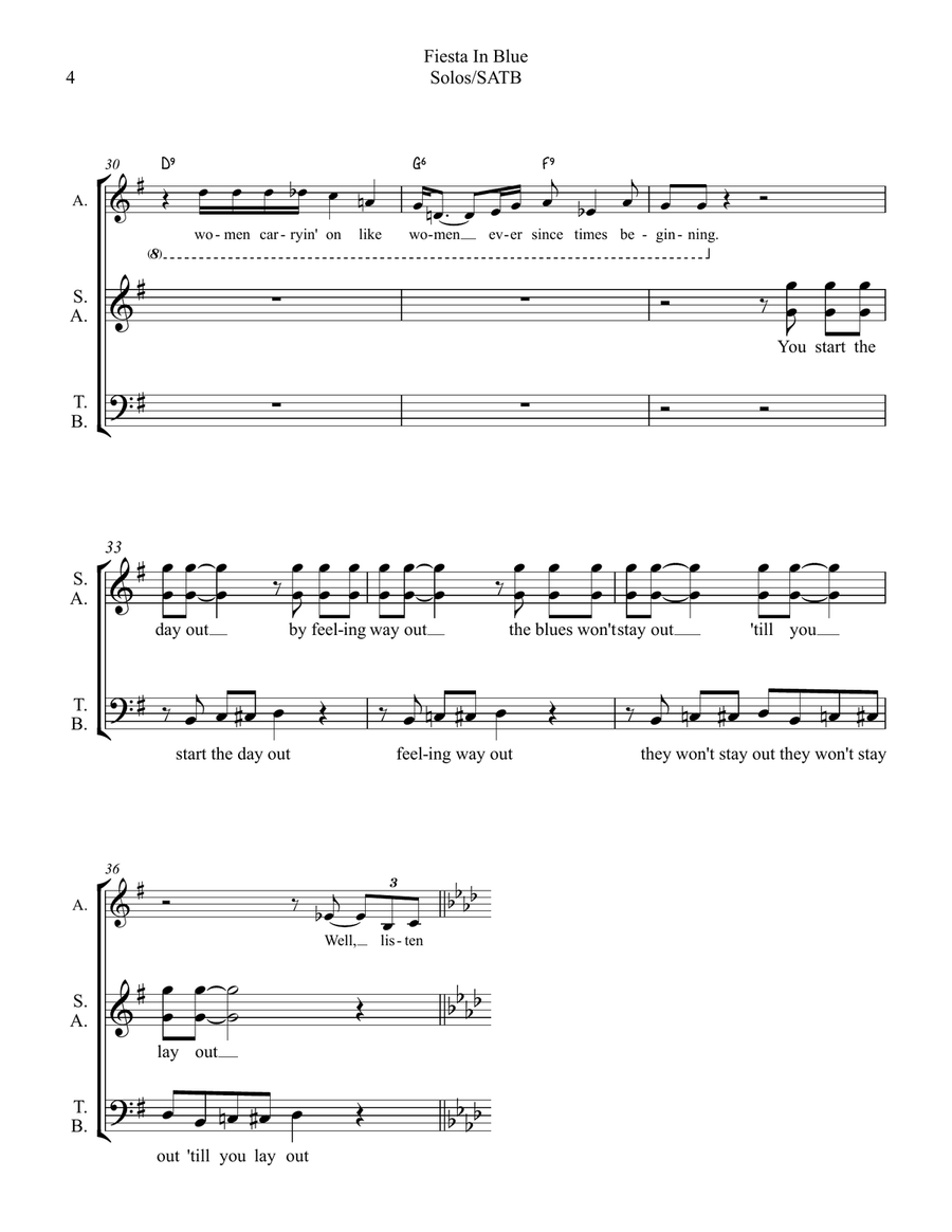 Fiesta In Blue 4-Part scores gallery preview page 4