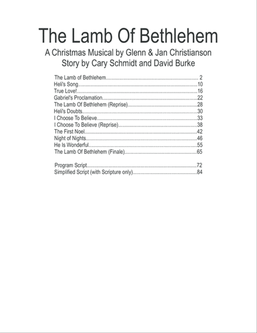 The Lamb Of Bethlehem - Christmas Cantata 4-Part scores gallery preview page 1