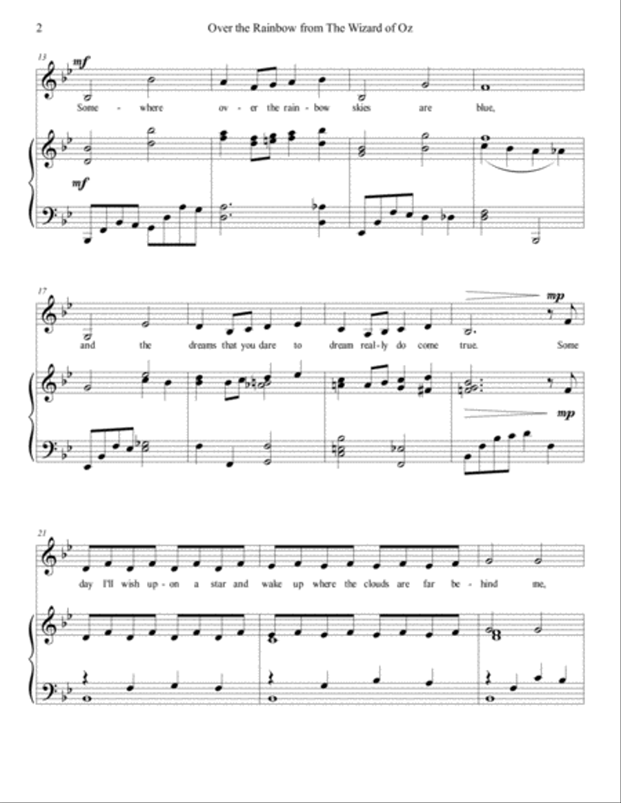 Over The Rainbow (from The Wizard Of Oz) Voice scores gallery preview page 3