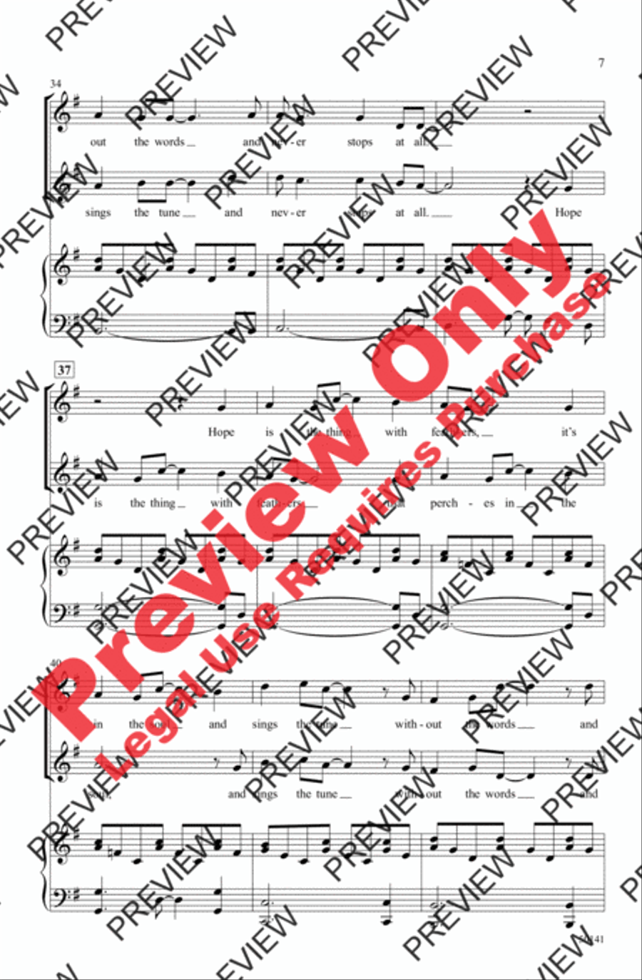 Hope Is the Thing with Feathers 2-Part scores gallery preview page 7