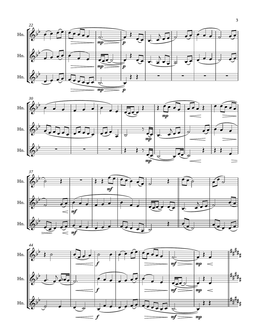 The First Nowell (French horn trio) Brass Trio scores gallery preview page 3