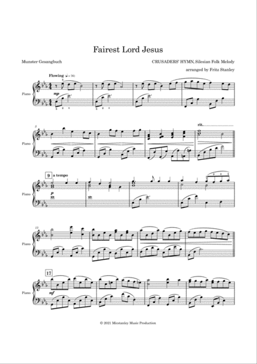 Fairest Lord Jesus - Piano Solo Piano Solo scores gallery preview page 2