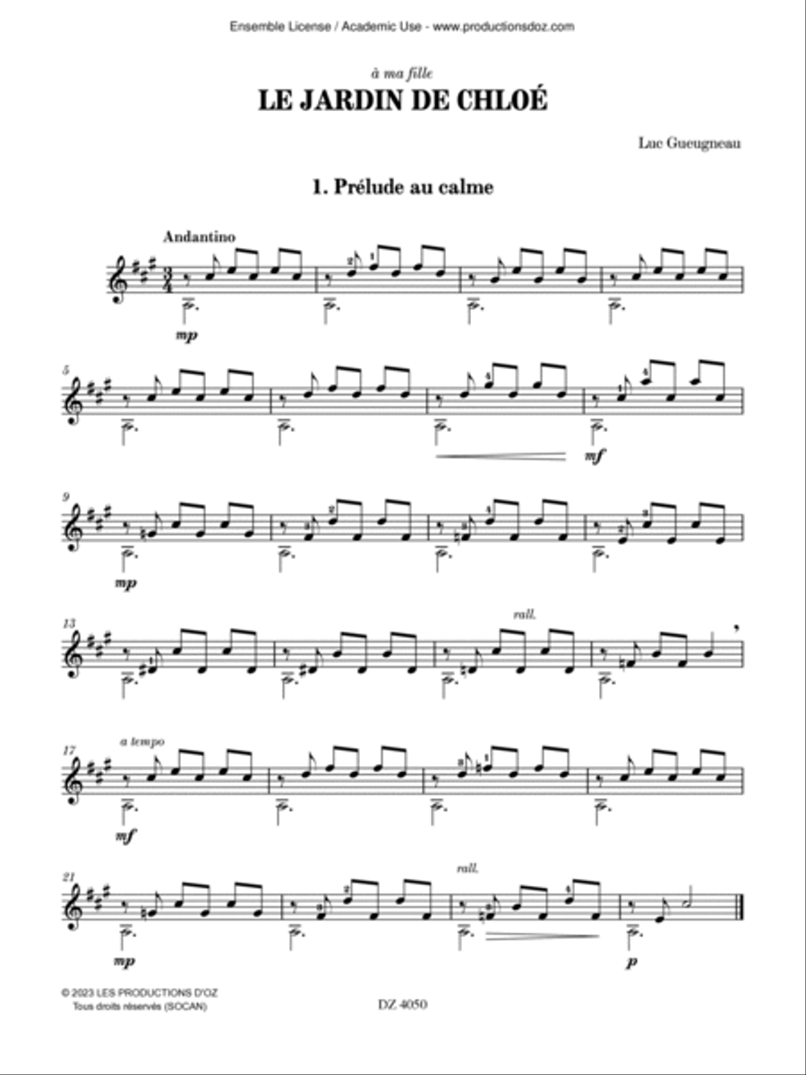Le jardin de Chloé Classical Guitar scores gallery preview page 3