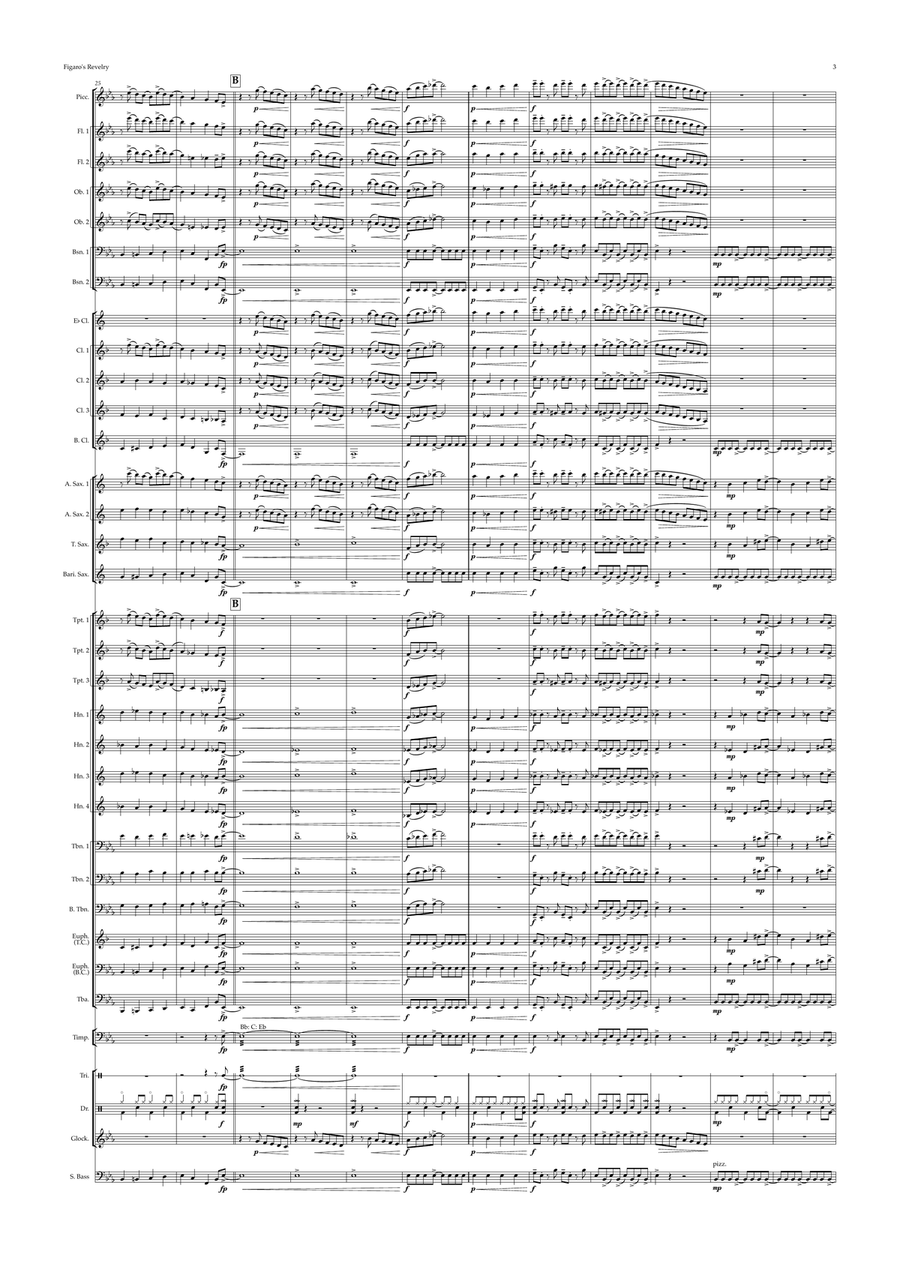 Figaro’s Revelry - The morning after the night before ... based on The Marriage of Figaro Overture Concert Band scores gallery preview page 3