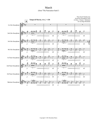 March (from "The Nutcracker Suite") (F) (Saxophone Octet - 4 Alto, 3 Tenor, 1 Bari)