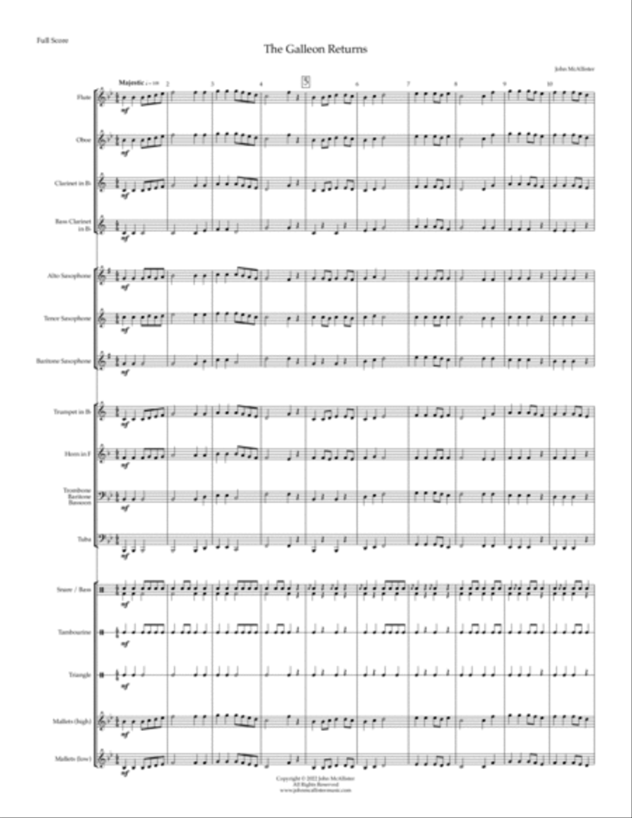 The Galleon Returns - for beginning band Concert Band scores gallery preview page 3