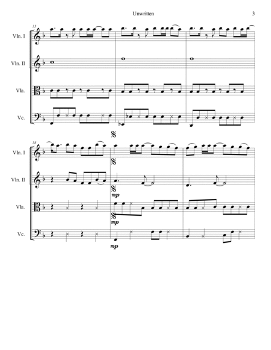 Unwritten String Quartet scores gallery preview page 4