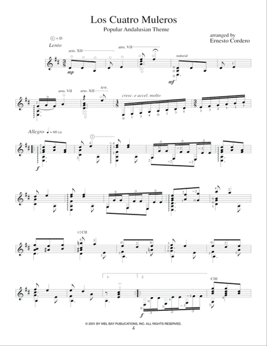 Ernesto Cordero - Two Popular Andalusian Themes Acoustic Guitar scores gallery preview page 5