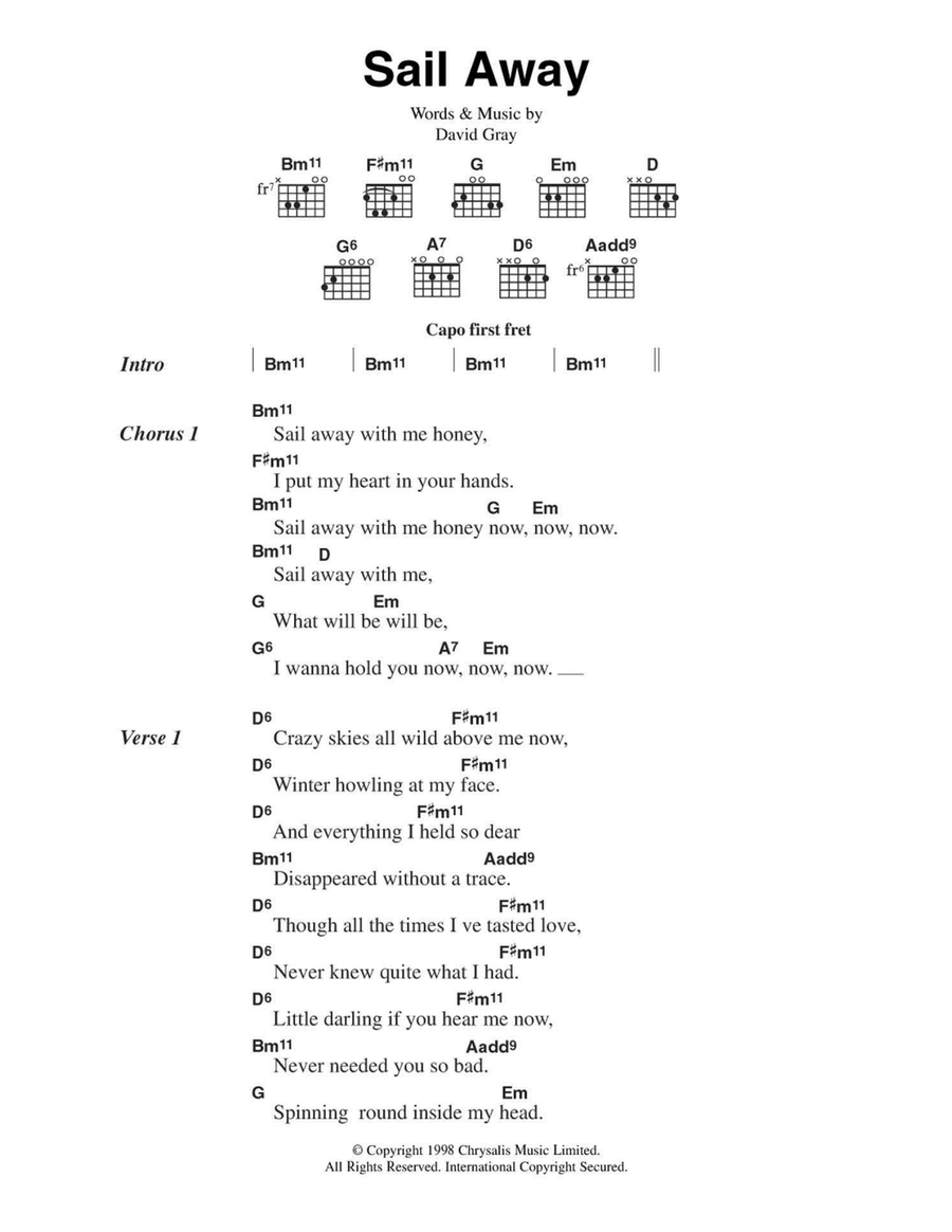 Sail Away Acoustic Guitar scores gallery preview page 1