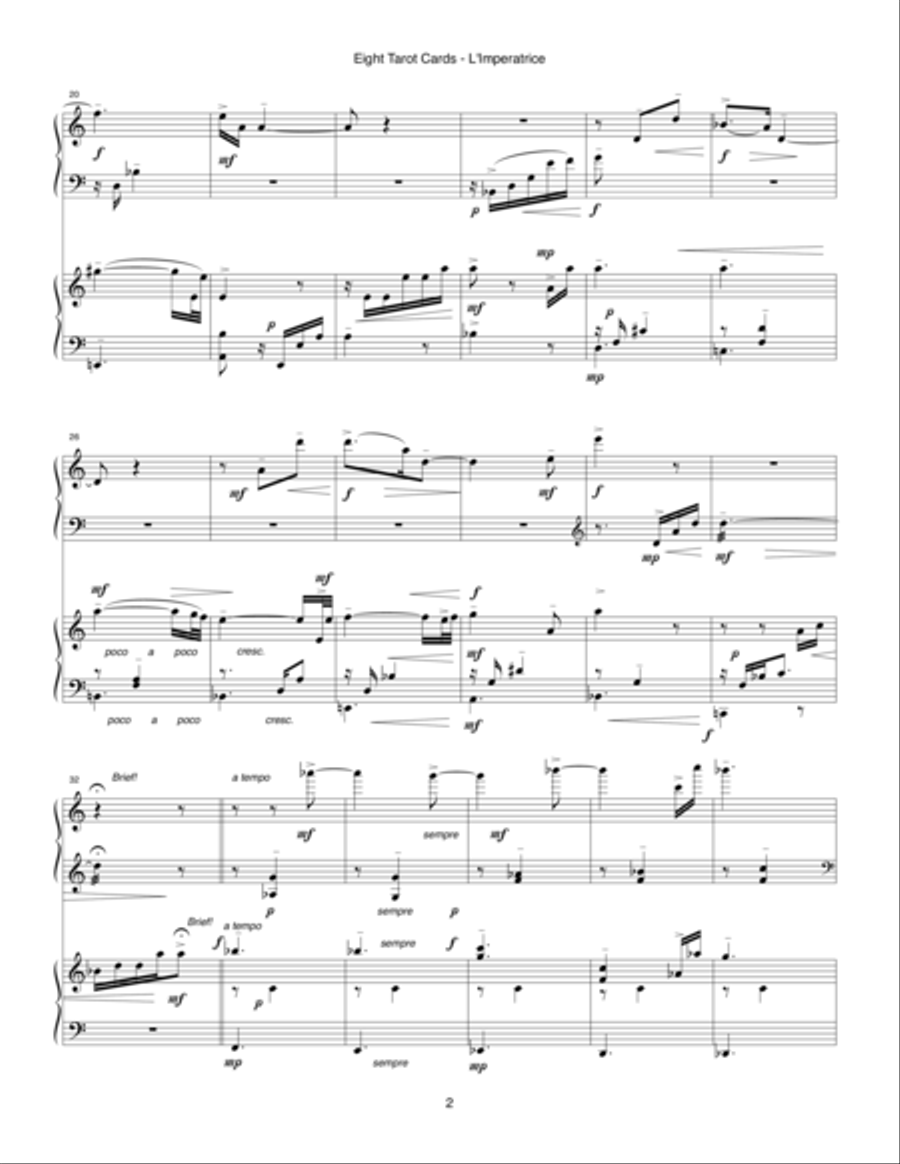 Eight Tarot Cards for Madam Rubio ... L'Imperatrice (1997) for two marimbas Small Ensemble scores gallery preview page 2
