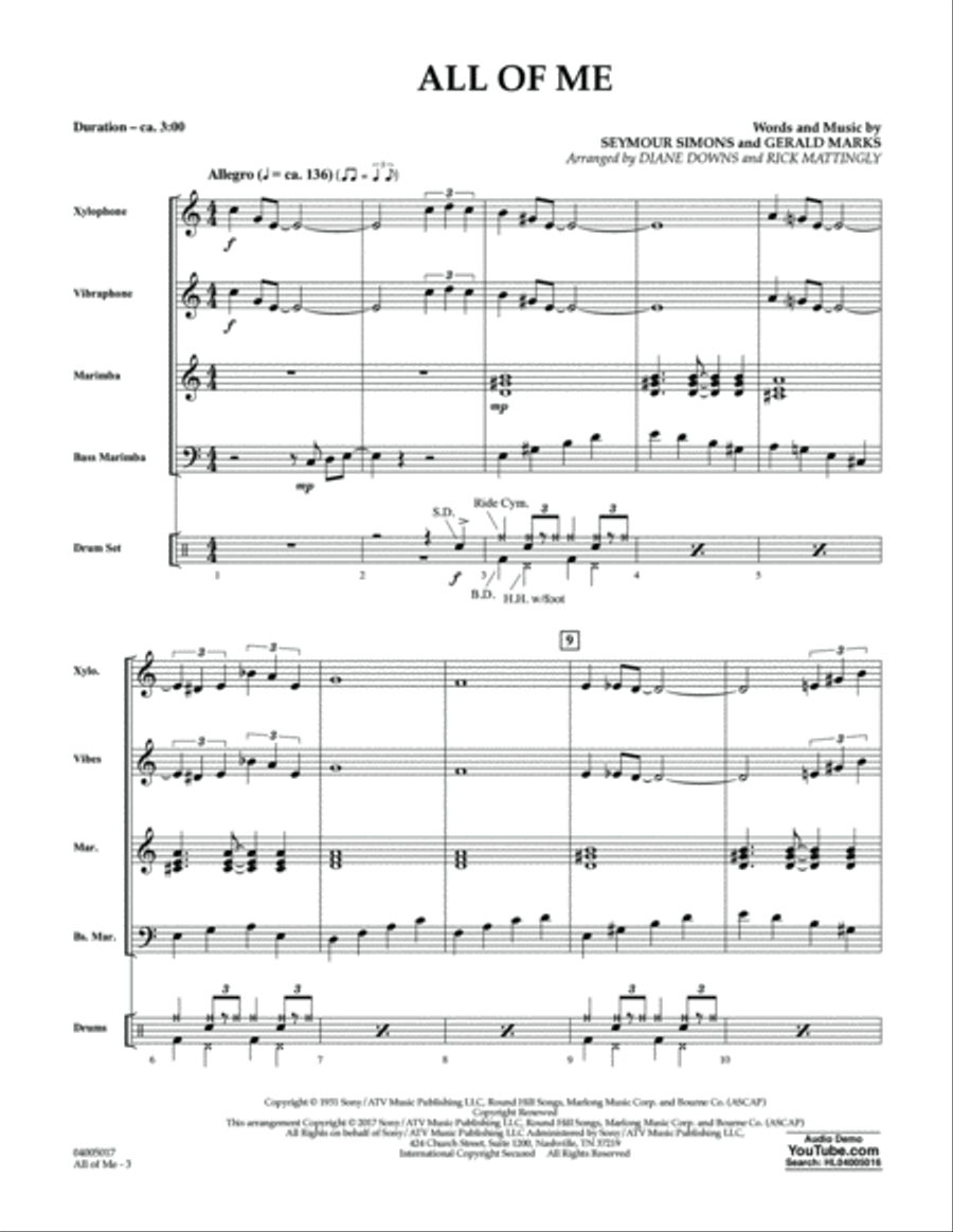 All of Me - Full Score Concert Band scores gallery preview page 3