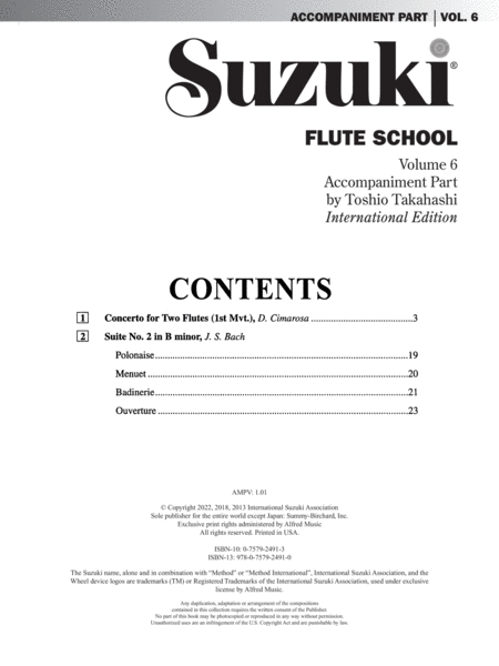 Suzuki Flute School, Volume 6