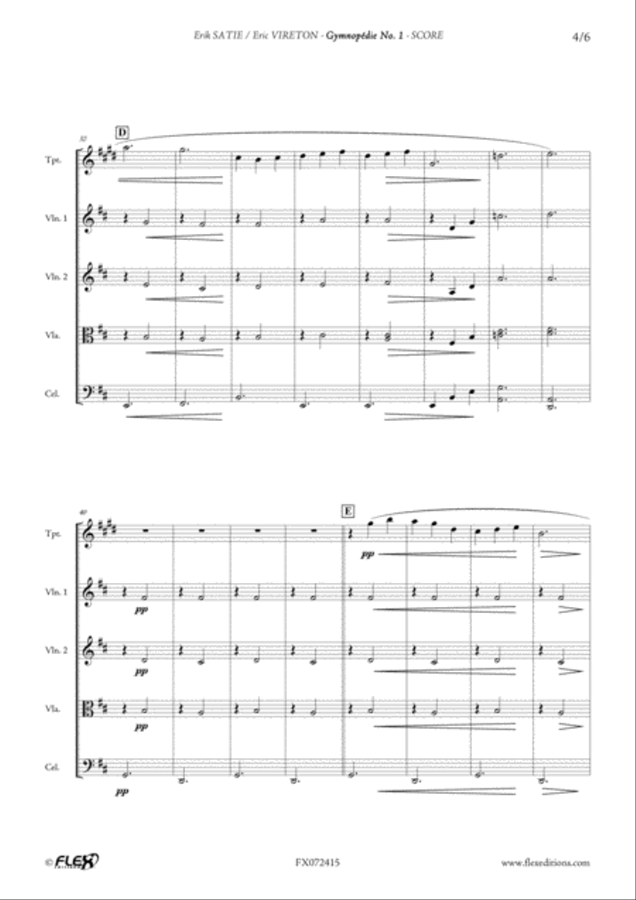 Gymnopedie No. 1 B-Flat Trumpet scores gallery preview page 4