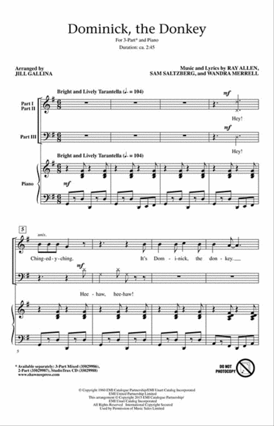 Dominick, the Donkey 3-Part scores gallery preview page 2