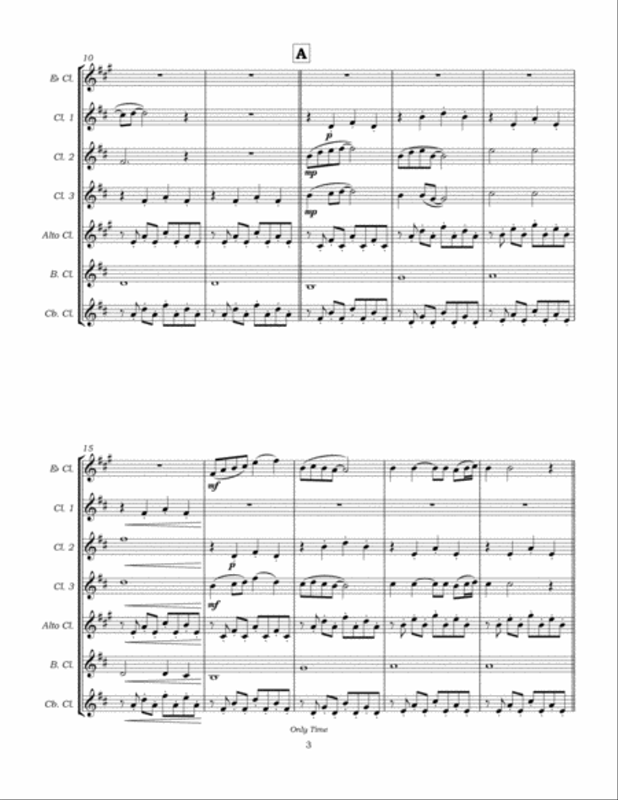 Only Time Clarinet Choir scores gallery preview page 6